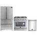 Forno 3-Piece Appliance Package - 36-Inch Gas Range, French Door Refrigerator, and Dishwasher in Stainless Steel FORNO