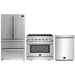 Forno 3-Piece Pro Appliance Package - 36-Inch Gas Range, French Door Refrigerator, and Dishwasher in Stainless Steel FORNO