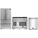 Forno 3-Piece Pro Appliance Package - 48-Inch Gas Range, French Door Refrigerator, and Dishwasher in Stainless Steel FORNO