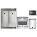 Forno 4-Piece Appliance Package - 36-Inch Dual Fuel Range, 56-Inch Pro-Style Refrigerator, Microwave Drawer, & 3-Rack Dishwasher in Stainless Steel FORNO