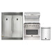 Forno 4-Piece Appliance Package - 36-Inch Dual Fuel Range, 56-Inch Pro-Style Refrigerator, Wall Mount Hood with Backsplash, & 3-Rack Dishwasher in Stainless Steel FORNO
