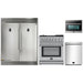 Forno 4-Piece Appliance Package - 30-Inch Dual Fuel Range with Air Fryer, 56-Inch Pro-Style Refrigerator, Microwave Oven, & 3-Rack Dishwasher in Stainless Steel FORNO
