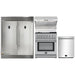 Forno 4-Piece Appliance Package - 30-Inch Dual Fuel Range with Air Fyer, 56-Inch Pro-Style Refrigerator, Wall Mount Hood with Backsplash, & 3-Rack Dishwasher in Stainless Steel FORNO