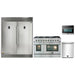 Forno 4-Piece Appliance Package - 48-Inch Gas Range, 56-Inch Pro-Style Refrigerator, Microwave Oven, & 3-Rack Dishwasher in Stainless Steel FORNO