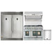 Forno 4-Piece Appliance Package - 48-Inch Gas Range, 56-Inch Pro-Style Refrigerator, Wall Mount Hood with Backsplash, & 3-Rack Dishwasher in Stainless Steel FORNO