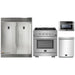 Forno 4-Piece Pro Appliance Package - 30-Inch Gas Range, 56-Inch Pro-Style Refrigerator, Microwave Drawer, & 3-Rack Dishwasher in Stainless Steel FORNO