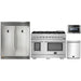 Forno 4-Piece Pro Appliance Package - 48-Inch Gas Range, 56-Inch Pro-Style Refrigerator, Microwave Drawer, & 3-Rack Dishwasher in Stainless Steel FORNO