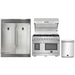 Forno 4-Piece Pro Appliance Package - 48-Inch Gas Range, Premium Hood, 56-Inch Pro-Style Refrigerator, and Dishwasher in Stainless Steel FORNO