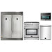 Forno 4-Piece Appliance Package - 30-Inch Gas Range, 56-Inch Pro-Style Refrigerator, Microwave Oven, & 3-Rack Dishwasher in Stainless Steel FORNO