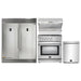 Forno 4-Piece Appliance Package - 30-Inch Gas Range, 56-Inch Pro-Style Refrigerator, Wall Mount Hood with Backsplash, & 3-Rack Dishwasher in Stainless Steel FORNO