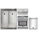 Forno 4-Piece Appliance Package - 30-Inch Gas Range with Air Fyer, 56-Inch Pro-Style Refrigerator, Wall Mount Hood with Backsplash, & 3-Rack Dishwasher in Stainless Steel FORNO
