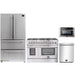 Forno 4-Piece Appliance Package - 48-Inch Dual Fuel Range, Refrigerator, Microwave Drawer, & 3-Rack Dishwasher in Stainless Steel FORNO