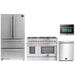 Forno 4-Piece Appliance Package - 48-Inch Dual Fuel Range, Refrigerator, Microwave Oven, & 3-Rack Dishwasher in Stainless Steel FORNO