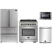 Forno 4-Piece Pro Appliance Package - 30-Inch Dual Fuel Range, Refrigerator, Microwave Drawer, & 3-Rack Dishwasher in Stainless Steel FORNO