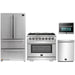 Forno 4-Piece Pro Appliance Package - 36-Inch Dual Fuel Range, Refrigerator, Microwave Oven, & 3-Rack Dishwasher in Stainless Steel FORNO