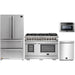 Forno 4-Piece Pro Appliance Package - 48-Inch Dual Fuel Range, Refrigerator, Microwave Drawer, & 3-Rack Dishwasher in Stainless Steel FORNO