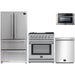 Forno 4-Piece Appliance Package - 30-Inch Dual Fuel Range with Air Fryer, Refrigerator, Microwave Drawer, & 3-Rack Dishwasher in Stainless Steel FORNO
