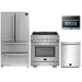 Forno 4-Piece Pro Appliance Package - 30-Inch Gas Range, Refrigerator, Microwave Oven, & 3-Rack Dishwasher in Stainless Steel FORNO