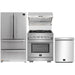 Forno 4-Piece Pro Appliance Package - 30-Inch Gas Range, French Door Refrigerator, Wall Mount Hood with Backsplash, and Dishwasher in Stainless Steel FORNO