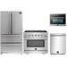 Forno 4-Piece Pro Appliance Package - 36-Inch Gas Range, Refrigerator, Microwave Oven, & 3-Rack Dishwasher in Stainless Steel FORNO