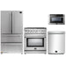 Forno 4-Piece Appliance Package - 30-Inch Gas Range, Refrigerator, Microwave Drawer, & 3-Rack Dishwasher in Stainless Steel FORNO
