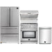 Forno 4-Piece Appliance Package - 30-Inch Gas Range, Refrigerator, Wall Mount Hood with Backsplash, & 3-Rack Dishwasher in Stainless Steel FORNO