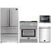 Forno 4-Piece Appliance Package - 30-Inch Gas Range with Air Fryer, Refrigerator, Microwave Drawer, & 3-Rack Dishwasher in Stainless Steel FORNO