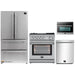 Forno 4-Piece Appliance Package - 30-Inch Gas Range with Air Fryer, Refrigerator, Microwave Oven, & 3-Rack Dishwasher in Stainless Steel FORNO