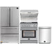 Forno 4-Piece Appliance Package - 30-Inch Gas Range with Air Fryer, Refrigerator, Wall Mount Hood with Backsplash, & 3-Rack Dishwasher in Stainless Steel FORNO