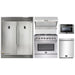 Forno 5-Piece Appliance Package - 36-Inch Dual Fuel Range, 56-Inch Pro-Style Refrigerator, Wall Mount Hood with Backsplash, Microwave Drawer, & 3-Rack Dishwasher in Stainless Steel FORNO