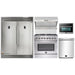 Forno 5-Piece Appliance Package - 36-Inch Dual Fuel Range, 56-Inch Pro-Style Refrigerator, Wall Mount Hood with Backsplash, Microwave Oven, & 3-Rack Dishwasher in Stainless Steel FORNO