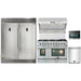 Forno 5-Piece Appliance Package - 48-Inch Gas Range, 56-Inch Pro-Style Refrigerator, Wall Mount Hood with Backsplash, Microwave Oven, & 3-Rack Dishwasher in Stainless Steel FORNO