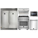 Forno 5-Piece Pro Appliance Package - 30-Inch Gas Range, 56-Inch Pro-Style Refrigerator, Wall Mount Hood with Backsplash, Microwave Drawer, & 3-Rack Dishwasher in Stainless Steel FORNO