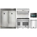 Forno 5-Piece Pro Appliance Package - 48-Inch Gas Range, 56-Inch Pro-Style Refrigerator, Wall Mount Hood with Backsplash, Microwave Oven, & 3-Rack Dishwasher in Stainless Steel FORNO