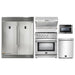Forno 5-Piece Appliance Package - 30-Inch Gas Range, 56-Inch Pro-Style Refrigerator, Wall Mount Hood with Backsplash, Microwave Drawer, & 3-Rack Dishwasher in Stainless Steel FORNO
