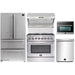 Forno 5-Piece Appliance Package - 36-Inch Dual Fuel Range, Refrigerator, Wall Mount Hood with Backsplash, Microwave Oven, & 3-Rack Dishwasher in Stainless Steel FORNO