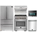 Forno 5-Piece Pro Appliance Package - 30-Inch Dual Fuel Range, Refrigerator, Wall Mount Hood with Backsplash, Microwave Oven, & 3-Rack Dishwasher in Stainless Steel FORNO