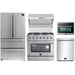 Forno 5-Piece Appliance Package - 36-Inch Gas Range, Refrigerator, Wall Mount Hood with Backsplash, Microwave Oven, & 3-Rack Dishwasher in Stainless Steel FORNO