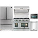 Forno 5-Piece Appliance Package - 48-Inch Gas Range, Refrigerator, Wall Mount Hood with Backsplash, Microwave Oven, & 3-Rack Dishwasher in Stainless Steel FORNO