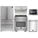 Forno 5-Piece Pro Appliance Package - 30-Inch Gas Range, Refrigerator, Wall Mount Hood with Backsplash, Microwave Drawer, & 3-Rack Dishwasher in Stainless Steel FORNO