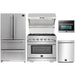 Forno 5-Piece Pro Appliance Package - 36-Inch Gas Range, Refrigerator, Wall Mount Hood with Backsplash, Microwave Oven, & 3-Rack Dishwasher in Stainless Steel FORNO