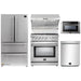 Forno 5-Piece Appliance Package - 30-Inch Gas Range, Refrigerator, Wall Mount Hood with Backsplash, Microwave Drawer, & 3-Rack Dishwasher in Stainless Steel FORNO