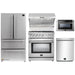 Forno 5-Piece Appliance Package - 30-Inch Gas Range, Refrigerator, Wall Mount Hood with Backsplash, Microwave Drawer, & 3-Rack Dishwasher in Stainless Steel FORNO