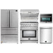 Forno 5-Piece Appliance Package - 30-Inch Gas Range, Refrigerator, Wall Mount Hood with Backsplash, Microwave Oven, & 3-Rack Dishwasher in Stainless Steel FORNO