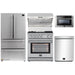 Forno 5-Piece Appliance Package - 30-Inch Gas Range with Air Fryer, Refrigerator, Wall Mount Hood with Backsplash, Microwave Drawer, & 3-Rack Dishwasher in Stainless Steel FORNO