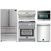 Forno 5-Piece Appliance Package - 30-Inch Gas Range with Air Fryer, Refrigerator, Wall Mount Hood with Backsplash, Microwave Oven, & 3-Rack Dishwasher in Stainless Steel FORNO