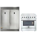 Forno 2-Piece Appliance Package - 36-Inch Electric Range and Pro-Style Refrigerator and Freezer in Stainless Steel FORNO