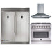 Forno 3-Piece Appliance Package - 36-Inch Dual Fuel Range, 56-Inch Pro-Style Refrigerator & Wall Mount Hood in Stainless Steel FORNO