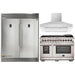 Forno 3-Piece Pro Appliance Package - 48-Inch Dual Fuel Range, 56-Inch Pro-Style Refrigerator & Wall Mount Hood in Stainless Steel FORNO