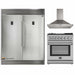 Forno 3-Piece Appliance Package - 30-Inch Dual Fuel Range with Air Fryer, 56-Inch Pro-Style Refrigerator & Wall Mount Hood in Stainless Steel FORNO